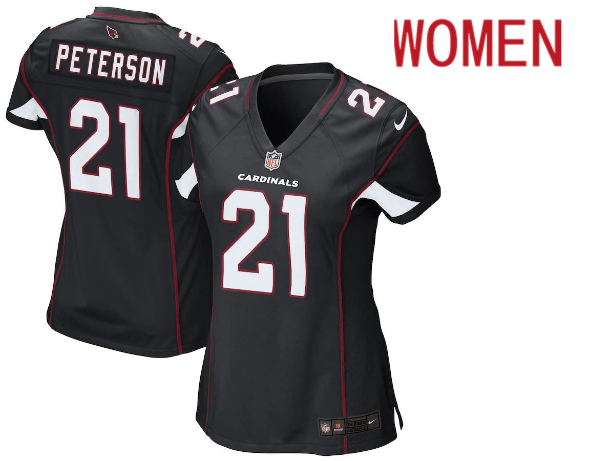 Women Arizona Cardinals #21 Patrick Peterson Nike Black Game NFL Jersey->women nfl jersey->Women Jersey
